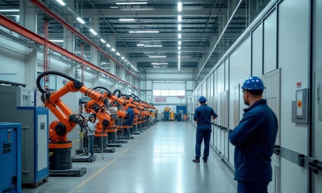 Inside Curbrite’s automated precast factory with staff monitoring robotics