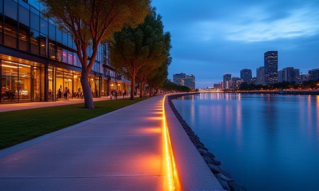 Perth Riverside Promenade with LED-integrated edging